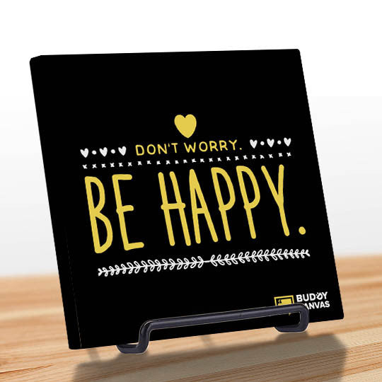 Don't Worry, Be Happy Quote - BuddyCanvas  Black - 5