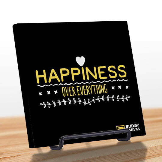 Happiness Over Everything Quote - BuddyCanvas  Black - 4