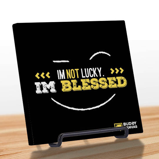 Not Lucky, I'm Blessed Quote - BuddyCanvas  Black - 4