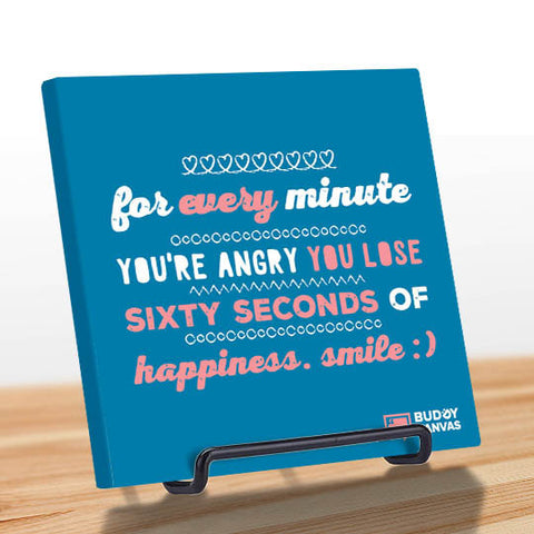 Sixty Seconds of Happiness Quote - BuddyCanvas  Blue - 1