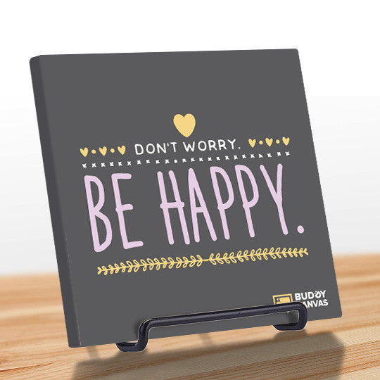 Don't Worry, Be Happy Quote - BuddyCanvas  Grey - 7