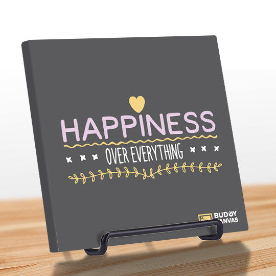 Happiness Over Everything Quote - BuddyCanvas  Grey - 9
