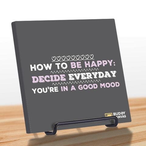 How To Be Happy Quote - BuddyCanvas  Grey - 1