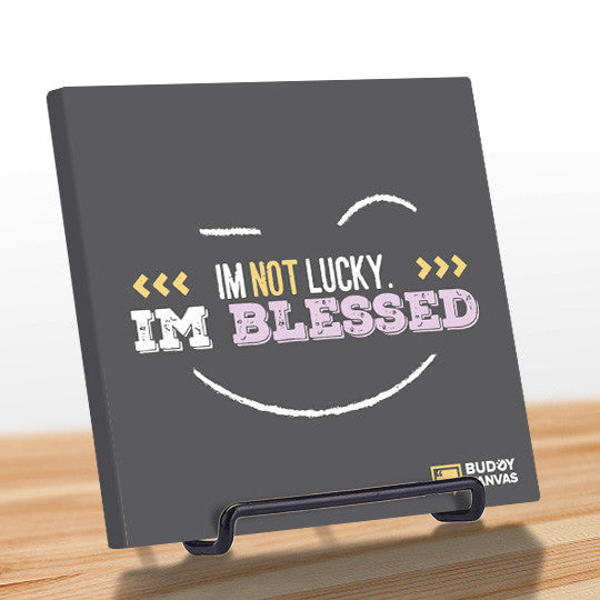 Not Lucky, I'm Blessed Quote - BuddyCanvas  Grey - 8