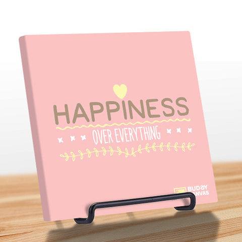 Happiness Over Everything Quote - BuddyCanvas  Pink - 1
