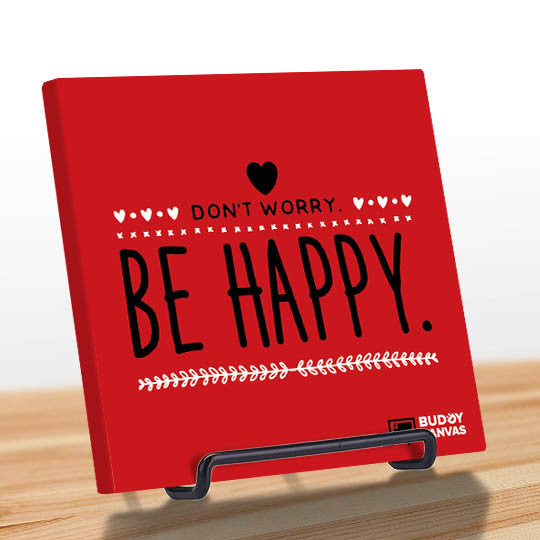 Don't Worry, Be Happy Quote - BuddyCanvas  Red - 3