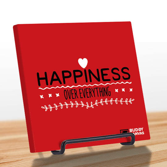 Happiness Over Everything Quote - BuddyCanvas  Red - 7