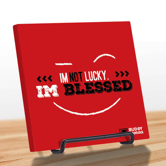 Not Lucky, I'm Blessed Quote - BuddyCanvas  Red - 2