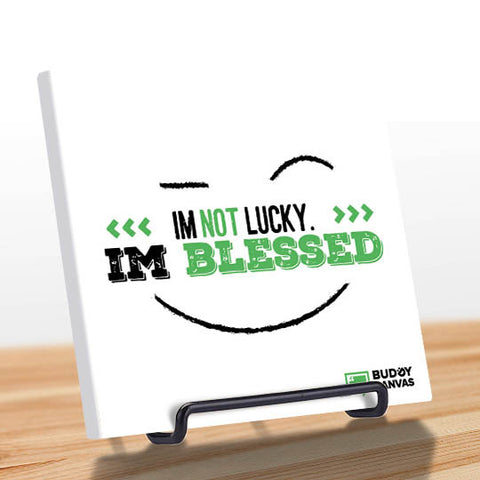 Not Lucky, I'm Blessed Quote - BuddyCanvas  Natural - 1