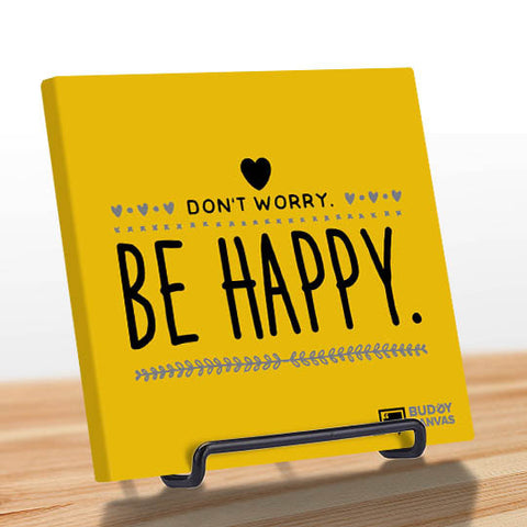 Don't Worry, Be Happy Quote - BuddyCanvas  Yellow - 1