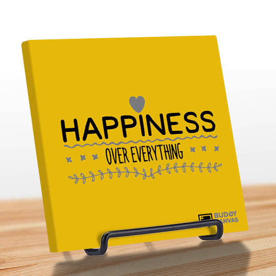 Happiness Over Everything Quote - BuddyCanvas  Yellow - 2