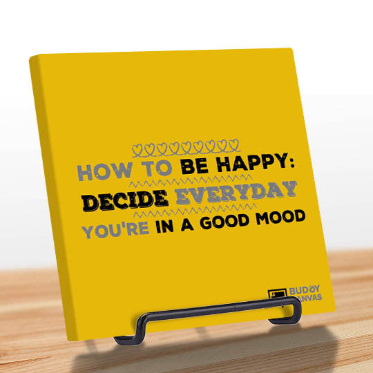How To Be Happy Quote - BuddyCanvas  Yellow - 7