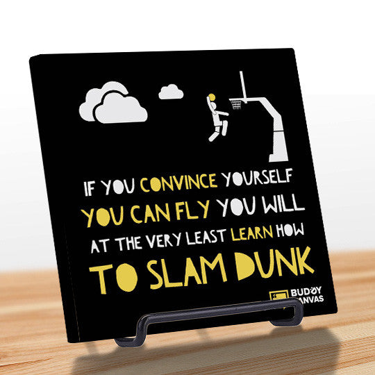Aim For The Sky & Slam Dunk Quote - BuddyCanvas  Black - 4