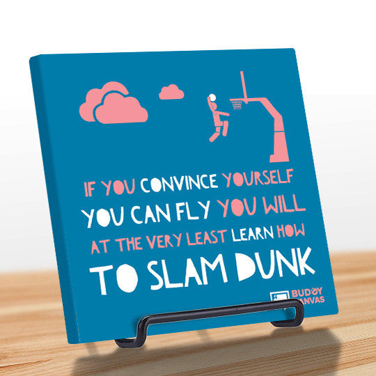 Aim For The Sky & Slam Dunk Quote - BuddyCanvas  Blue - 2