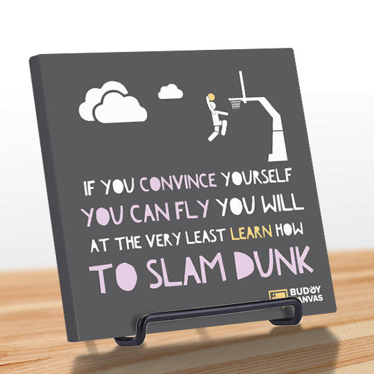 Aim For The Sky & Slam Dunk Quote - BuddyCanvas  Grey - 11