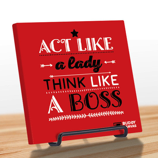 Act Like a Lady Think Like a BOSS Quote - BuddyCanvas  Red - 7