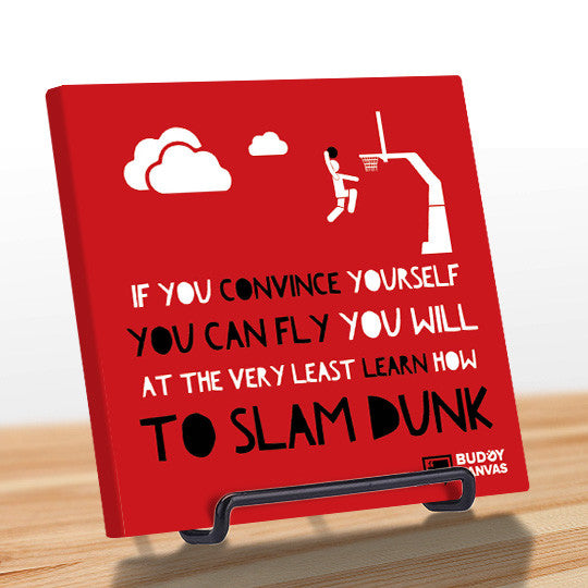Aim For The Sky & Slam Dunk Quote - BuddyCanvas  Red - 5
