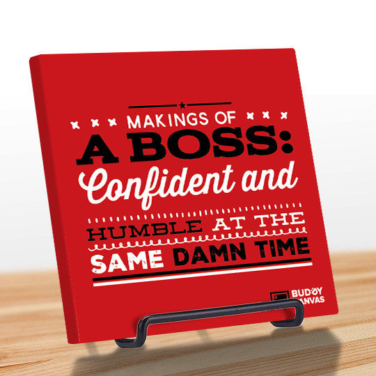 A BOSS: Confident & Humble Quote - BuddyCanvas  Red - 3
