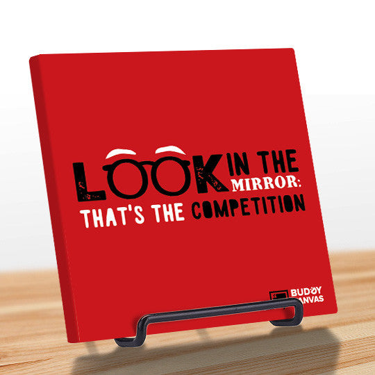 Competition is in The Mirror Quote - BuddyCanvas  Red - 7
