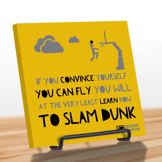 Aim For The Sky & Slam Dunk Quote - BuddyCanvas  Yellow - 6