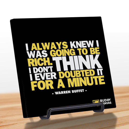 Always Rich - Warren Buffet Quote - BuddyCanvas  Black - 2
