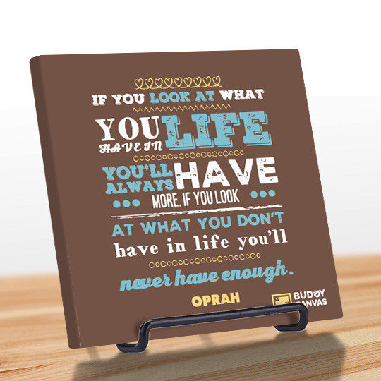 Always Be Content With Life - Oprah Quote - BuddyCanvas  Brown - 11