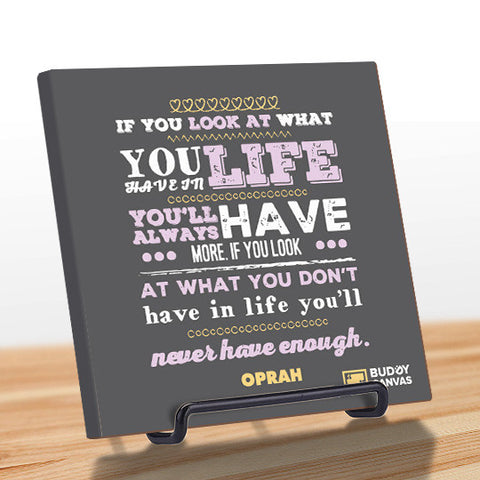 Always Be Content With Life - Oprah Quote - BuddyCanvas  Grey - 1