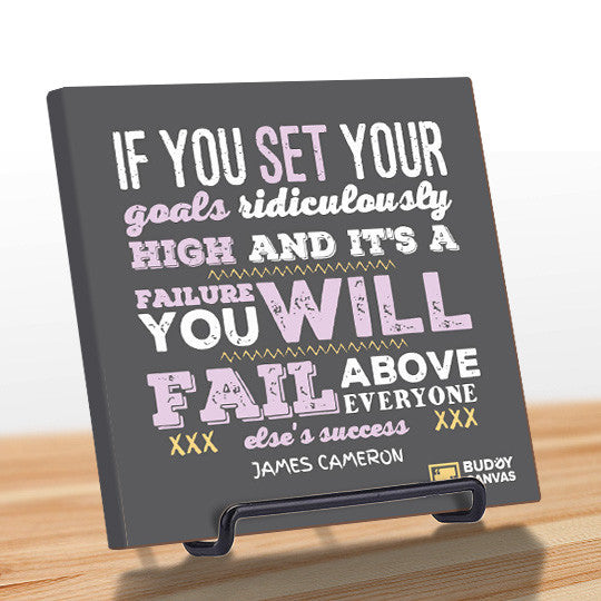 Fail Higher - James Cameron Quote - BuddyCanvas  Grey - 7