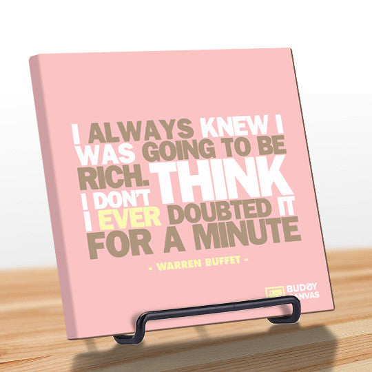 Always Rich - Warren Buffet Quote - BuddyCanvas  Pink - 10
