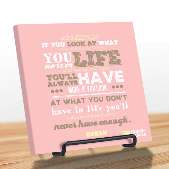 Always Be Content With Life - Oprah Quote - BuddyCanvas  Pink - 8