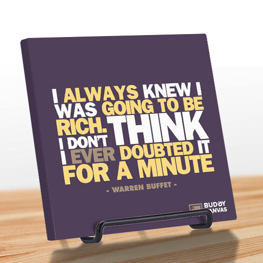 Always Rich - Warren Buffet Quote - BuddyCanvas  Purple - 11