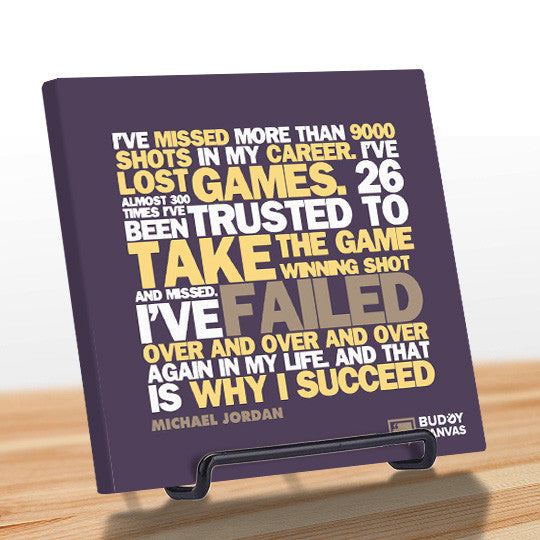 I Missed 9000 Shots in My Career - Michael Jordan Quote - BuddyCanvas  Purple - 9