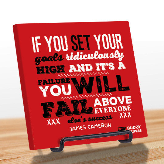 Fail Higher - James Cameron Quote - BuddyCanvas  Red - 2