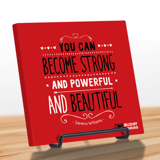 Strong and Beautiful - Serena Williams Quote - BuddyCanvas  Red - 6