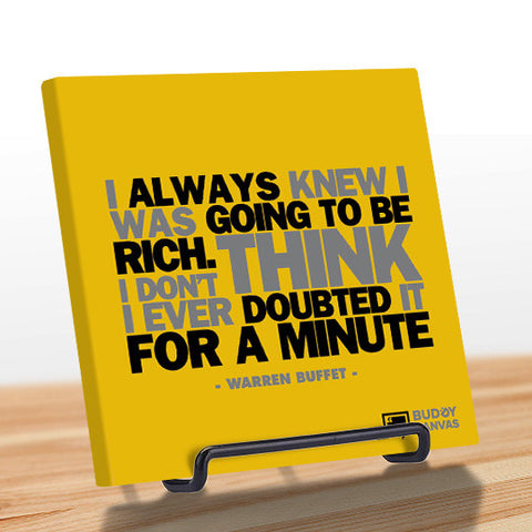 Always Rich - Warren Buffet Quote - BuddyCanvas  Yellow - 1
