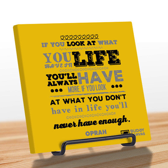 Always Be Content With Life - Oprah Quote - BuddyCanvas  Yellow - 7