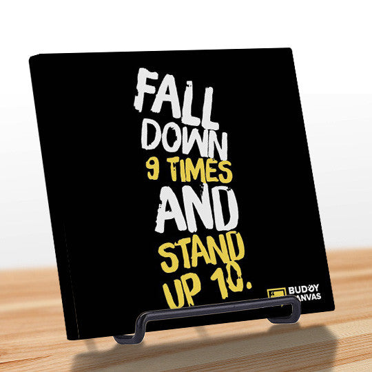 Fall Down 9 Times Stand Up 10 Quote - BuddyCanvas  Black - 3