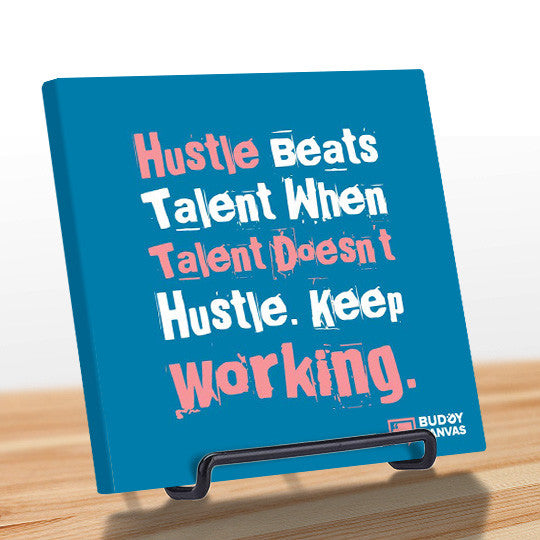 Hustle Beats Talent Quote - BuddyCanvas  Blue - 10