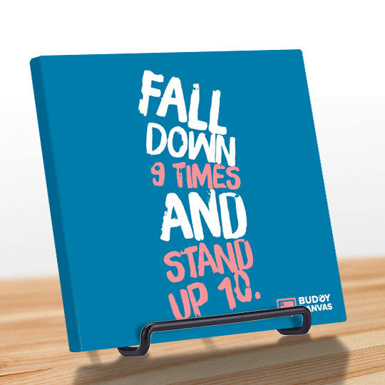 Fall Down 9 Times Stand Up 10 Quote - BuddyCanvas  Blue - 2