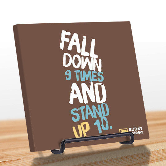 Fall Down 9 Times Stand Up 10 Quote - BuddyCanvas  Brown - 11