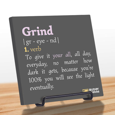 The Definition of Grind Quote - BuddyCanvas  Grey - 1
