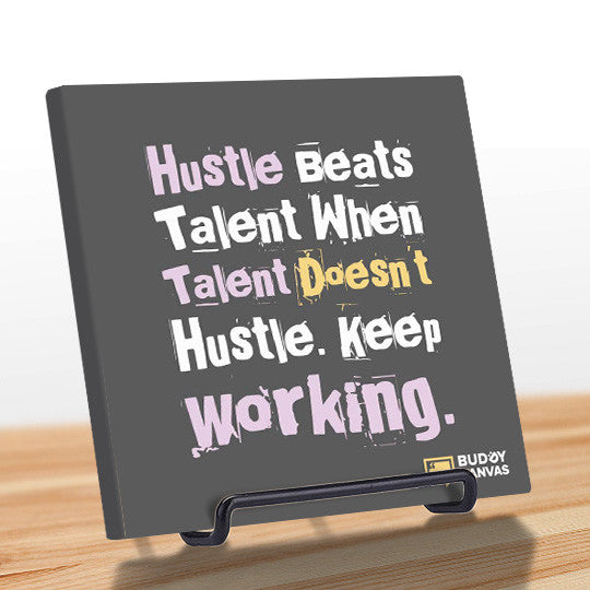 Hustle Beats Talent Quote - BuddyCanvas  Brown - 3