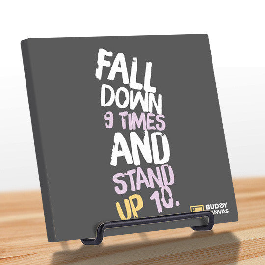 Fall Down 9 Times Stand Up 10 Quote - BuddyCanvas  Grey - 6