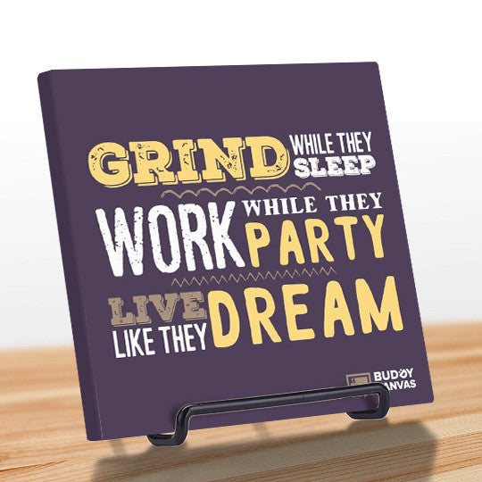 Grind Sleep Dream Quote - BuddyCanvas  Purple - 9