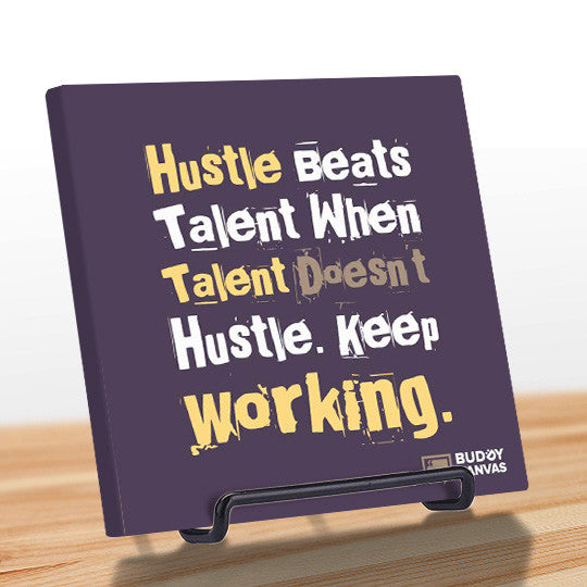 Hustle Beats Talent Quote - BuddyCanvas  Grey - 5