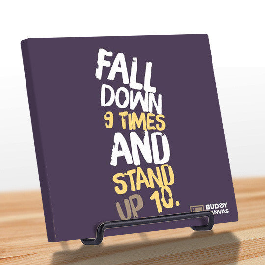 Fall Down 9 Times Stand Up 10 Quote - BuddyCanvas  Purple - 9