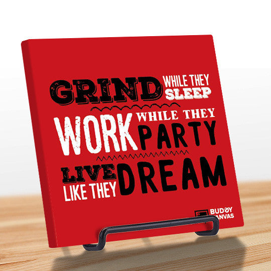 Grind Sleep Dream Quote - BuddyCanvas  Red - 3