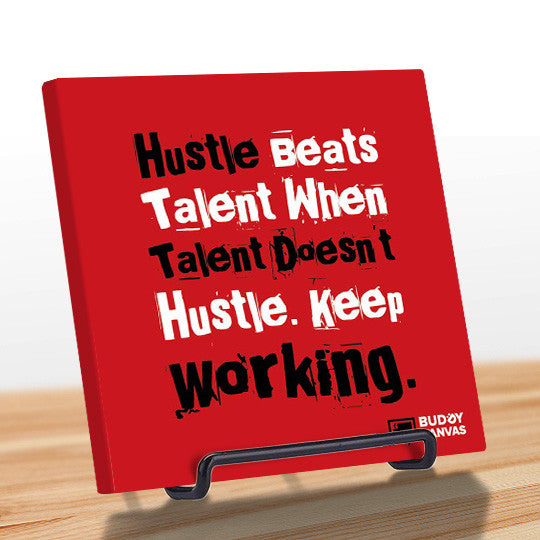 Hustle Beats Talent Quote - BuddyCanvas  Red - 6