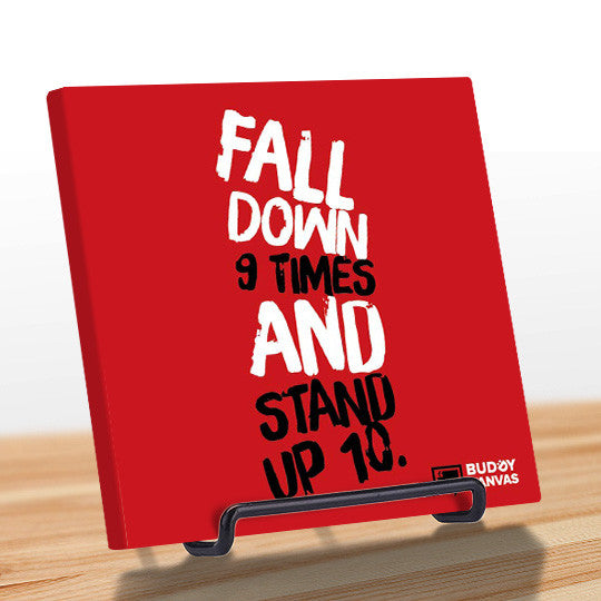 Fall Down 9 Times Stand Up 10 Quote - BuddyCanvas  Red - 5