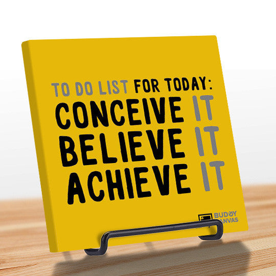 Conceive Believe Achieve Quote - BuddyCanvas  Yellow - 7